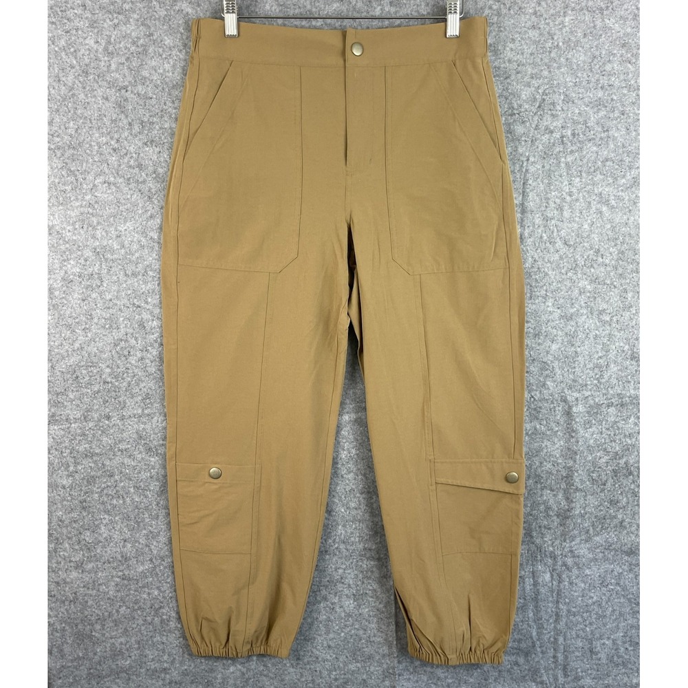 Cabi Galaxy Cargo Pant Womens Medium Tan Tapered Stretch 6480 NWT